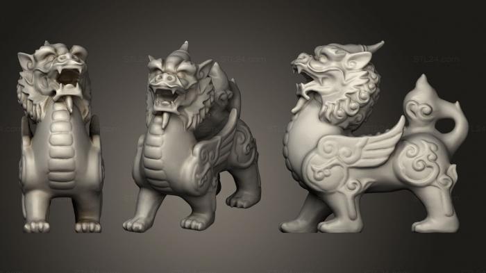 Статуэтки грифоны и драконы (Китайский дракон 5, STKG_0159) 3D модель для ЧПУ станка