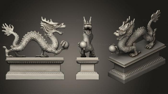 Статуэтки грифоны и драконы (Китайский Дракон, STKG_0160) 3D модель для ЧПУ станка