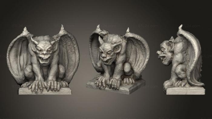 Статуэтки грифоны и драконы (Крадущаяся Горгулья, STKG_0161) 3D модель для ЧПУ станка