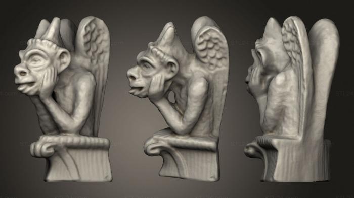 Статуэтки грифоны и драконы (Симпатичная Крылатая Гротескная Горгулья, STKG_0163) 3D модель для ЧПУ станка