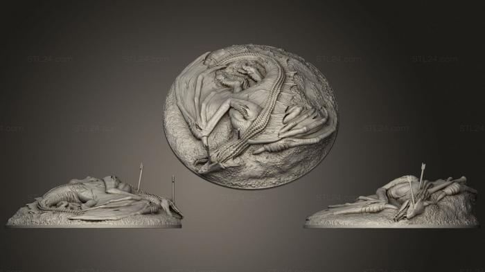 Статуэтки грифоны и драконы (Круг Мертвого Дракона, STKG_0164) 3D модель для ЧПУ станка