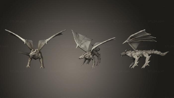 Статуэтки грифоны и драконы (Дракон (1), STKG_0167) 3D модель для ЧПУ станка