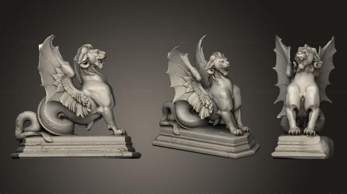 Figurines of griffins and dragons (Dragon aile, STKG_0173) 3D models for cnc