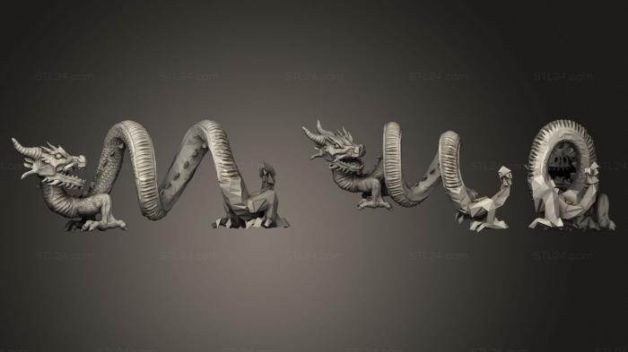 Статуэтки грифоны и драконы (Китайский дракон 002, STKG_0175) 3D модель для ЧПУ станка