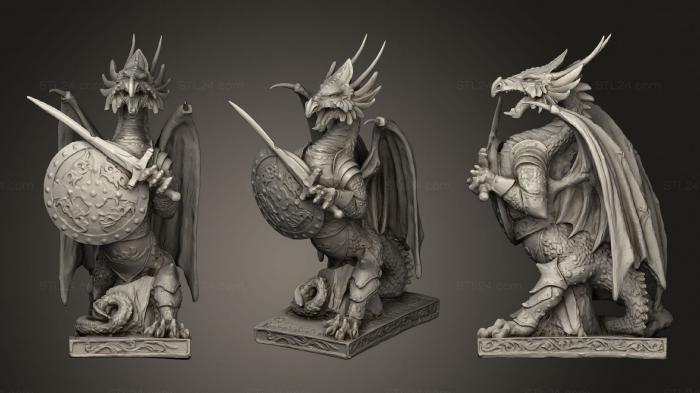 Статуэтки грифоны и драконы (Исправлен Рыцарь-дракон, STKG_0182) 3D модель для ЧПУ станка