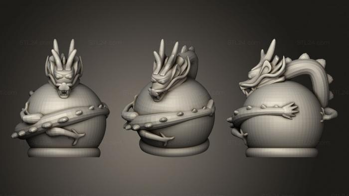 Статуэтки грифоны и драконы (Дракон на Хрустальном шаре, STKG_0186) 3D модель для ЧПУ станка