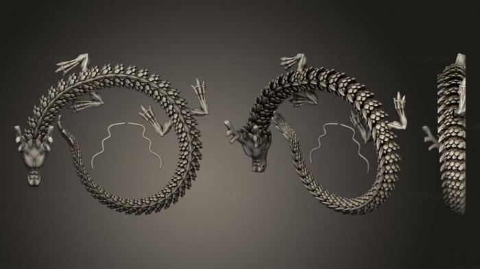 Статуэтки грифоны и драконы (Дракон v2, STKG_0194) 3D модель для ЧПУ станка