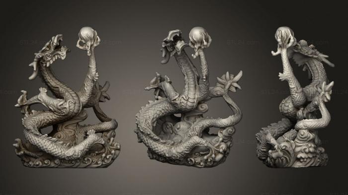 Figurines of griffins and dragons (Dragon with ball, STKG_0196) 3D models for cnc