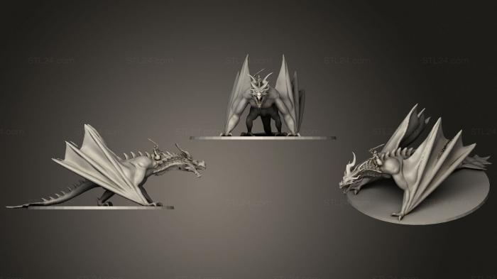 Статуэтки грифоны и драконы (Дракон с всадником (3), STKG_0197) 3D модель для ЧПУ станка