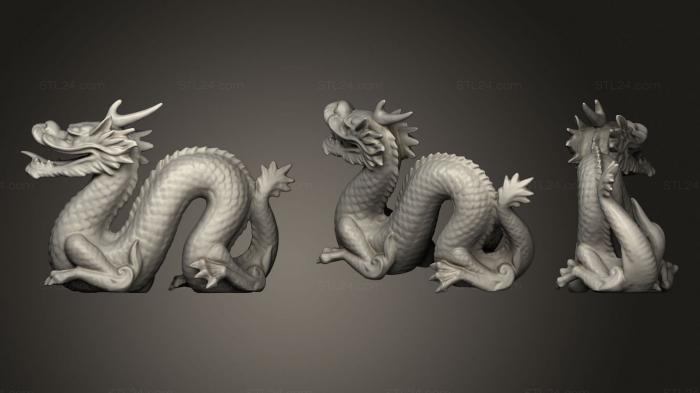 Статуэтки грифоны и драконы (Дракон 65 Зеркальный, STKG_0199) 3D модель для ЧПУ станка
