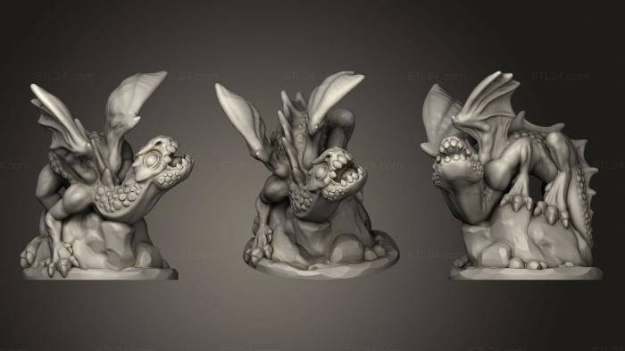 Статуэтки грифоны и драконы (Отпрыск Дракона, STKG_0204) 3D модель для ЧПУ станка