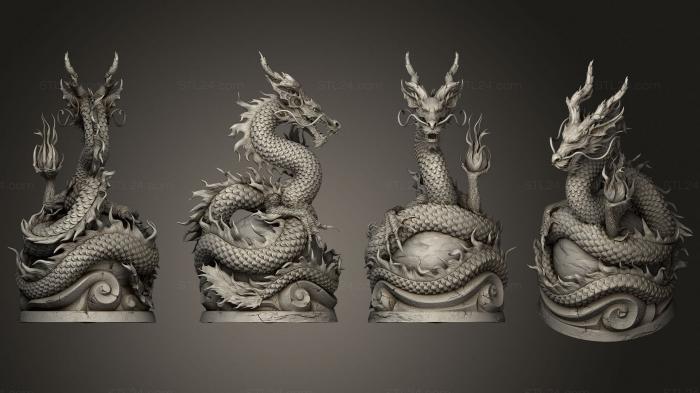Статуэтки грифоны и драконы (Восточный Дракон, STKG_0207) 3D модель для ЧПУ станка