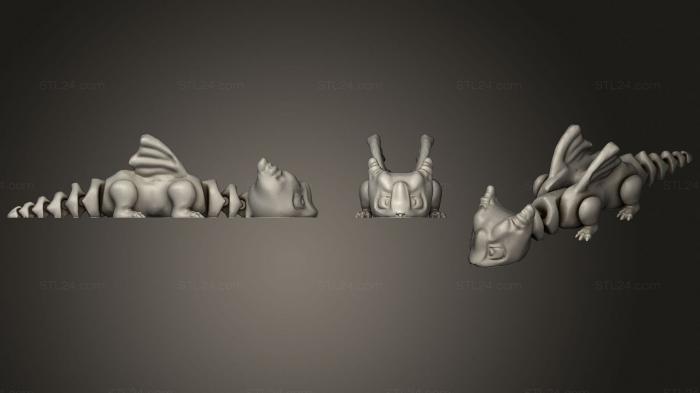 Статуэтки грифоны и драконы (Гибкий Сочлененный Аниме-Дракон, STKG_0211) 3D модель для ЧПУ станка