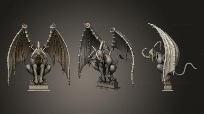 Статуэтки грифоны и драконы (Горгулья 005, STKG_0220) 3D модель для ЧПУ станка