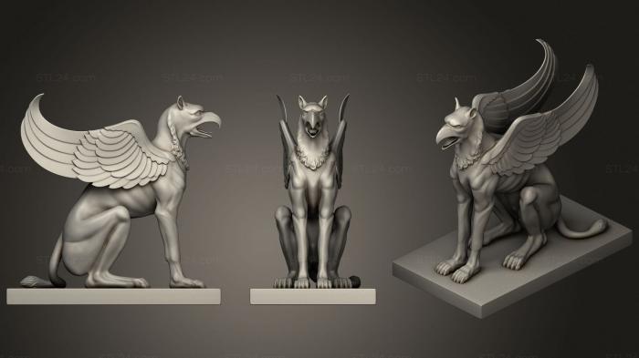 Figurines of griffins and dragons (Griffon Statue, STKG_0226) 3D models for cnc