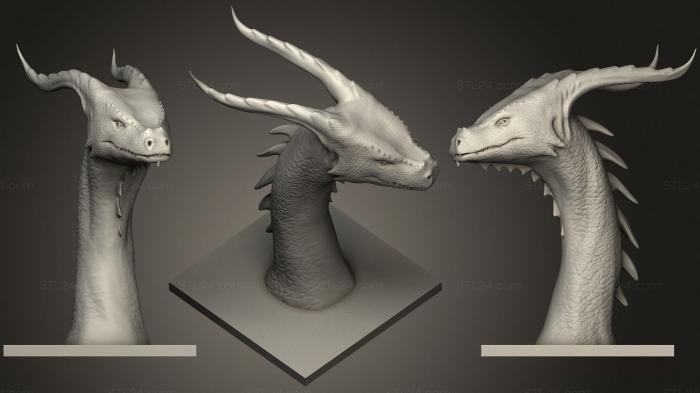 Статуэтки грифоны и драконы (Красный Дракон, STKG_0239) 3D модель для ЧПУ станка