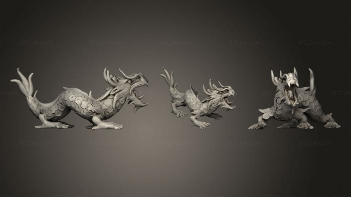 Статуэтки грифоны и драконы (Дракон, STKG_0248) 3D модель для ЧПУ станка