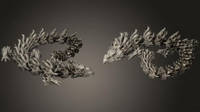 Статуэтки грифоны и драконы (СОЧЛЕНЕННЫЙ ДРАКОН ПРИРОДЫ, STKG_0251) 3D модель для ЧПУ станка