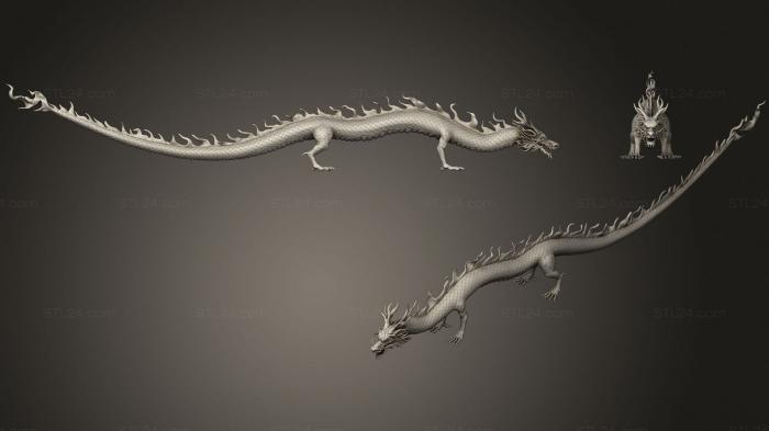 Статуэтки грифоны и драконы (Азиатский Дракон 1, STKG_0254) 3D модель для ЧПУ станка
