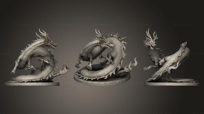 Статуэтки грифоны и драконы (Скульптура Азиатского Дракона, STKG_0257) 3D модель для ЧПУ станка