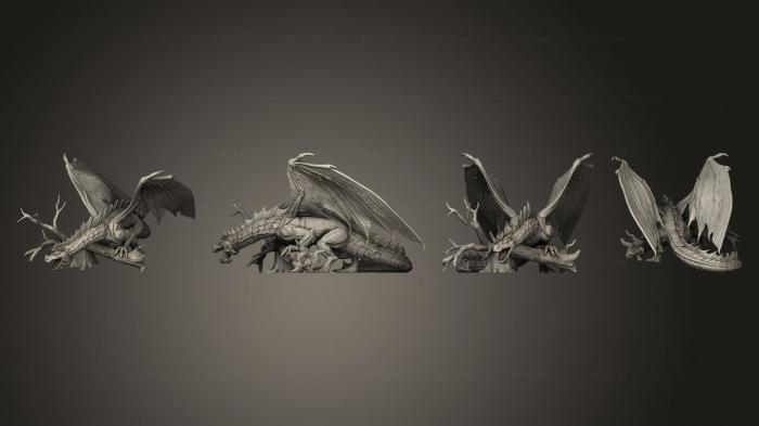 Статуэтки грифоны и драконы (Древний Зеленый Дракон, STKG_0264) 3D модель для ЧПУ станка