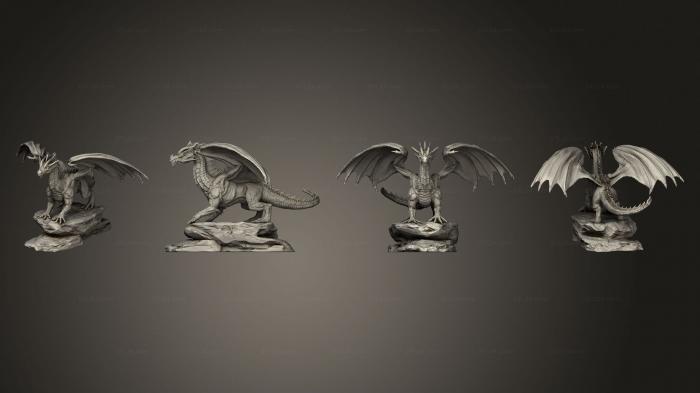 Статуэтки грифоны и драконы (Гигантский Древний Красный Дракон, STKG_0265) 3D модель для ЧПУ станка