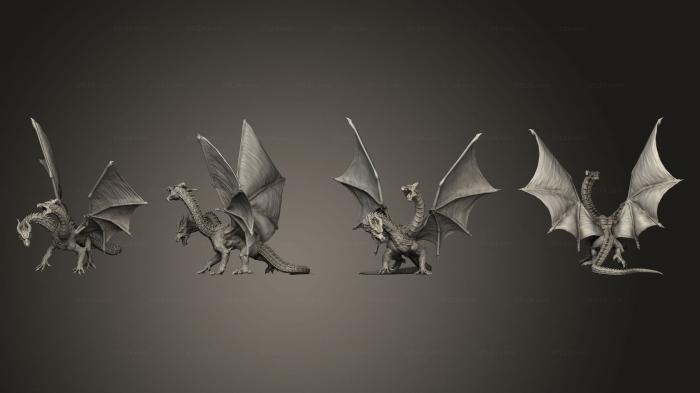 Статуэтки грифоны и драконы (Древний Дракон - Близнец G, STKG_0267) 3D модель для ЧПУ станка