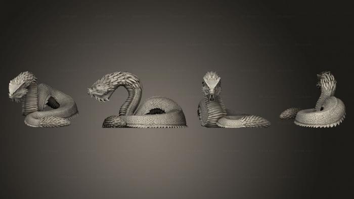 Статуэтки грифоны и драконы (Василиск Молодой Крупный, STKG_0278) 3D модель для ЧПУ станка