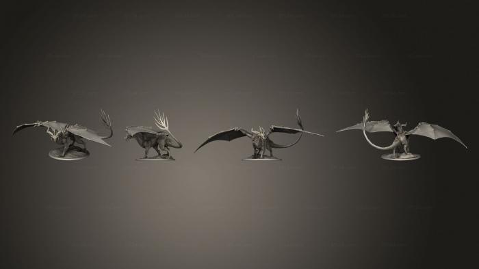 Статуэтки грифоны и драконы (Взрослый Черный Дракон, STKG_0280) 3D модель для ЧПУ станка