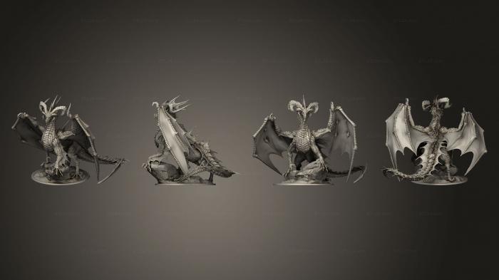Статуэтки грифоны и драконы (Старейшина Черного Дракона, STKG_0282) 3D модель для ЧПУ станка