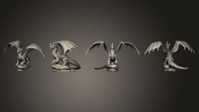 Статуэтки грифоны и драконы (Синий Дракон Древний Гигант, STKG_0285) 3D модель для ЧПУ станка
