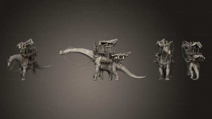Статуэтки грифоны и драконы (Караван брахиозавров, STKG_0287) 3D модель для ЧПУ станка