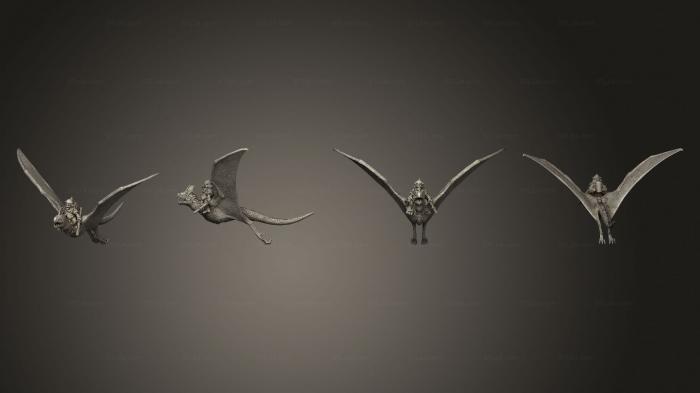 Статуэтки грифоны и драконы (Поза Скалистой Виверны 2 с Наездником 1 в, STKG_0299) 3D модель для ЧПУ станка