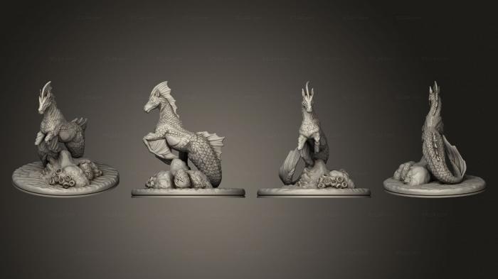 Figurines of griffins and dragons (Dolphin Single 014, STKG_0328) 3D models for cnc