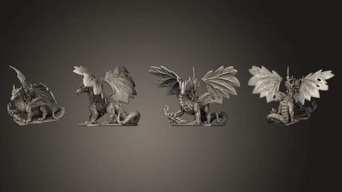 Статуэтки грифоны и драконы (Повелитель лесных драконов, STKG_0363) 3D модель для ЧПУ станка