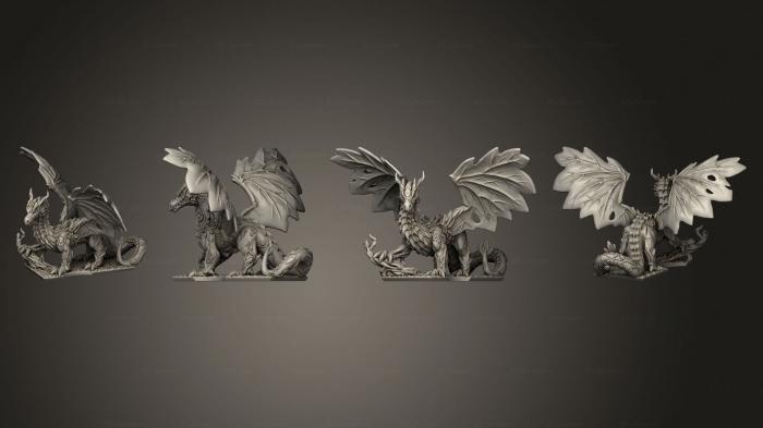 Статуэтки грифоны и драконы (Лесной дракон без всадника, STKG_0364) 3D модель для ЧПУ станка
