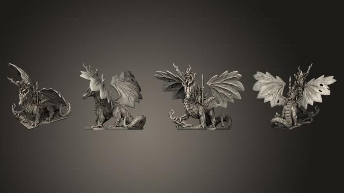 Figurines of griffins and dragons (forest dragon sisters, STKG_0365) 3D models for cnc