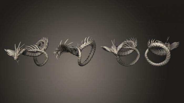 Статуэтки грифоны и драконы (Оцинкованная Змея - ы, STKG_0369) 3D модель для ЧПУ станка