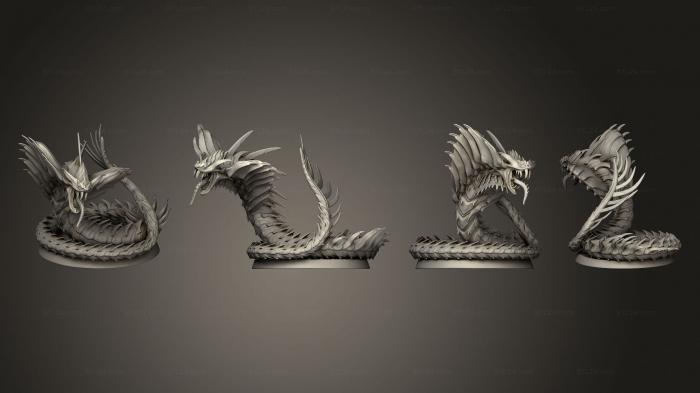 Статуэтки грифоны и драконы (Оцинкованная Змея - ы, STKG_0370) 3D модель для ЧПУ станка