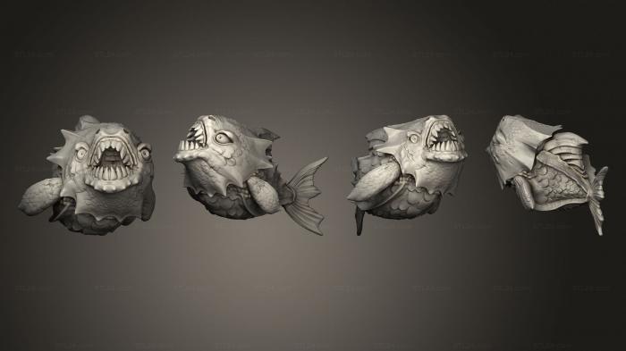 Статуэтки грифоны и драконы (Гигантский Рой Пираний v 2 Больших, STKG_0373) 3D модель для ЧПУ станка