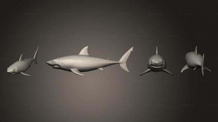 Статуэтки грифоны и драконы (Большая белая акула райкс, STKG_0381) 3D модель для ЧПУ станка