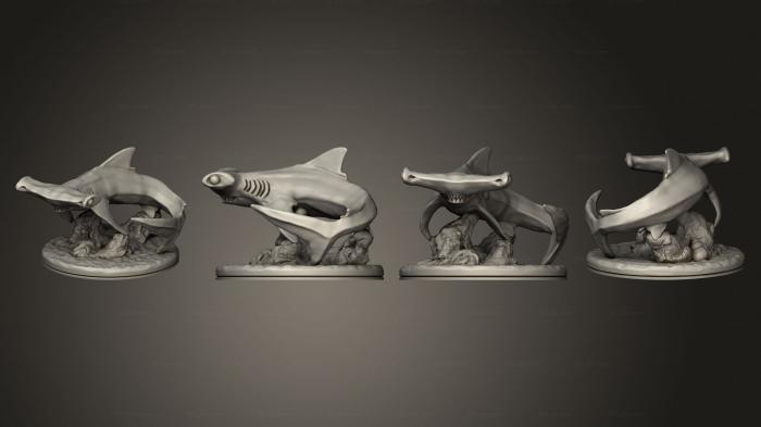 Статуэтки грифоны и драконы (Акула - молот на основе 003, STKG_0385) 3D модель для ЧПУ станка