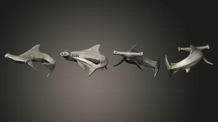 Статуэтки грифоны и драконы (Акула - молот Без Основы 001, STKG_0387) 3D модель для ЧПУ станка