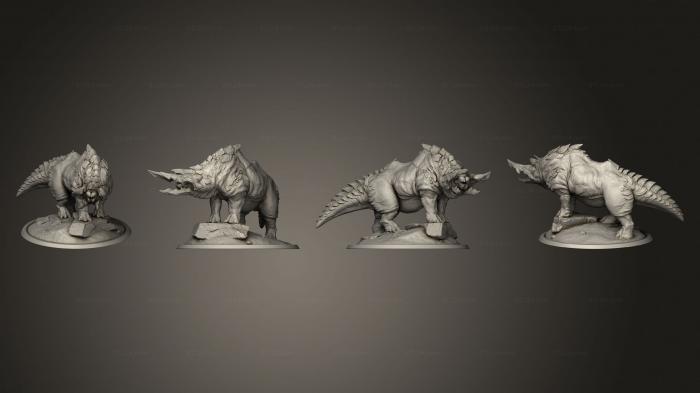 Статуэтки грифоны и драконы (Урун в шлеме Бездействует СЌ, STKG_0389) 3D модель для ЧПУ станка