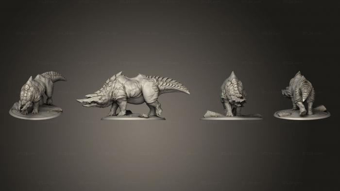 Статуэтки грифоны и драконы (Идущий Урун в шлеме СЌ, STKG_0391) 3D модель для ЧПУ станка