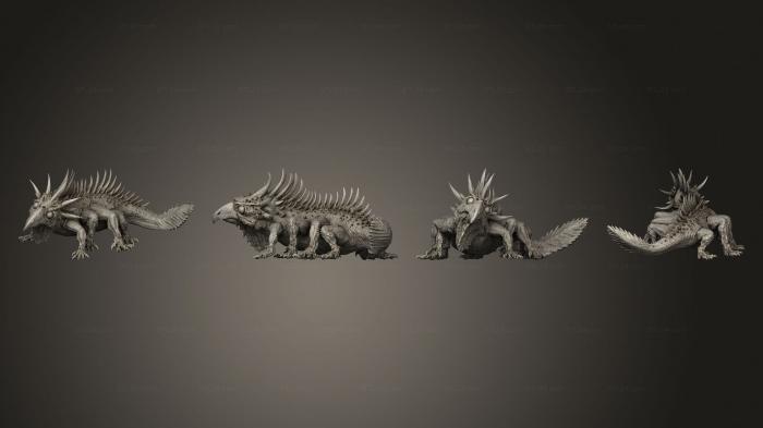 Статуэтки грифоны и драконы (Высшие Эльфы, Карлики, Тело Василиска 1, STKG_0393) 3D модель для ЧПУ станка