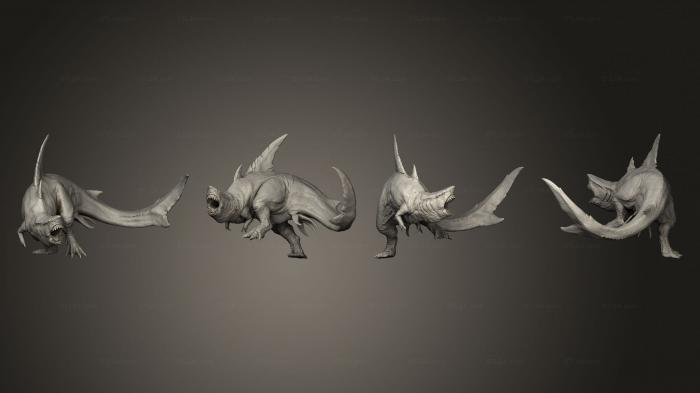 Статуэтки грифоны и драконы (Карчарский Тиран Рычит, STKG_0396) 3D модель для ЧПУ станка
