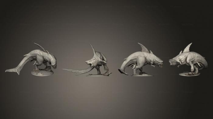 Статуэтки грифоны и драконы (Превращение Карчарского Тирана СЌ, STKG_0397) 3D модель для ЧПУ станка