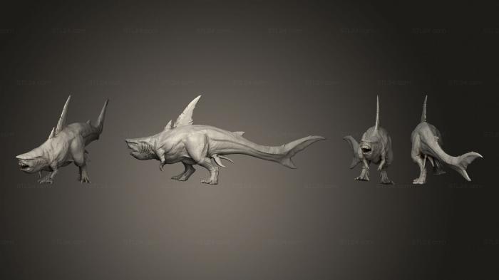 Статуэтки грифоны и драконы (Шагающий Карчарский Тиран, STKG_0400) 3D модель для ЧПУ станка