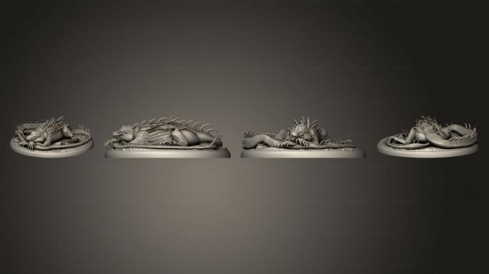 Статуэтки грифоны и драконы (Лавовый Крокодил Спит Большой v 3, STKG_0404) 3D модель для ЧПУ станка